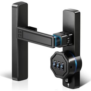 Barn Door Lock,Flip Latch Lock with Combination,90/180 Degree Sliding Door Latch,Cabinet 3-Digit Password Keyless,Gate Latches Bolt for Gate Barn Door Garage Shed Window(Black) (180 Degree barn Lock)