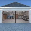 LIAMST Garage Door Screen for 2 Car Garage Door-16x7FT Reinforced Fiberglass Garage Screen, Magnetic Garage Screen Door (Black)