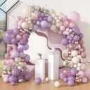 Amandir 173Pcs Dusty Purple Balloon Arch Garland Kit, Double-stuffed Pink White Sand Lavender Lilac Light Purple Rose Gold Confetti Balloons for Bridal Shower Wedding Birthday Party Decorations