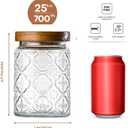 Adodeen 3-Pack 24oz Vintage Glass Jar With Lid, Glass Storage Containers, Airtight Kitchen Storage Containers For Sugar, Coffee, Tea, Spice, Flour, Candy Cookie, Pasta, Cereal