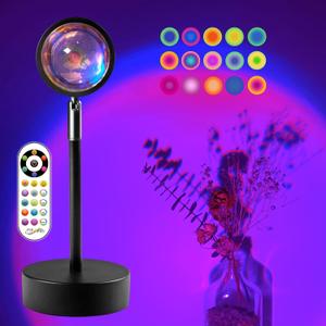 Sunset Lamp Projector Night Light Projection Lamps Christmas Light with Remote Mood Lighting Rainbow Sunlight lamp Led Colorful Changing for Home Bedroom