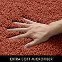 MIULEE Rust Bathroom Rugs Set 2 Piece, Soft Absorbent Microfiber Bath Mat Set, Non Slip Quick Dry Machine Washable Plush Shaggy Bath Rugs for Bathroom Floor, Tub and Shower, 16x24 inches