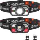 Staaricc Headlamp Rechargeable, LED Headlamp with Red Light, 2Pack Headlamps for Adults, Head Lamps LED Rechargeable, Headlight Motion Sensor, Head Lights for Forehead Hardhat Running Hunting Camping
