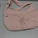 Large Crescent Crossbody Bag with RFID Blocking Pocket and Water Bottle Holder, Slouchy Crossbody Bag with Pockets (Pink)