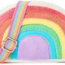 Toddler Purse Easter Basket Stuffers Gifts for Kids: 2-8 Year Old Girl Birthday Gift, Rainbow Crossbody Bag