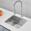 22 Inch Kitchen Bar Sink Undermount, 304 Stainless Steel Handmade Single Bowl Undermount Kitchen Sink (Brushed) 22x18x9 inch, D22"xw18"xh9"