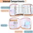 Mr. Pen- Bible Cover Case, Carrying Book Case with Durable Handle and Zippered Pocket, Bible Protective Church Bag for Men & Women, Christian Gifts, Coral Mist