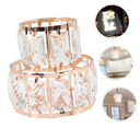 Cunfash 1-Light Mini Crystal Pendant Light Kitchen Island 5.5'' Gold Modern Hanging Light Fixture Round Chandelier for Dining Room Living Room Bar Bathroom Hallway Porch Bedroom