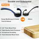 Dseap Coat Rack Wall: 38-1/4" Long, Patented, Heavy-Duty, 10-Double-Hooks Wooden Wall Mounted Coat Rack Coat Hanger Hook Rail for Winter Coats Hat Jacket Clothing, Light Brown