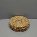 6 Pack Woven Placemats, Round Wicker Placemats, Rattan Place mats, Natural Hand-Woven Water Hyacinth Table Mats, Braided Straw Table Mats for Dining Table (11.8 inch)