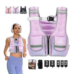 Adjustable Weighted Vest Woman Men 17-24lb Vest with 5 Ironsand Weights, Body Weight Vest Weighted Vest Women Adjustable Weights for walking Running Strength Training Workout Purple