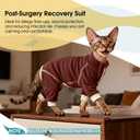 ROZKITCH Cat Cover to Stop Overgrooming, Cat Body Suit Long Leg Cover Back Legs Anti Scratch Clothing Onesie Pants Hairless Cat Pajamas Brown XL