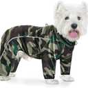 Fleece Dog Coat for Small Medium Dog,Pullover Pajamas Jumpsuit Bodysuit Puppy Coats with Legs, Pet Windproof Warm Cold Weather Jacket Full Body Vest Cozy Snowsuit Outfit Clothes (Camo, S)