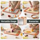 2 in 1 Stainless Steel Cutting Board with Handle Chopping Eating Grilling Biard Cutboard Biard Chtting Cuttingboards Voard Oard Bord Dishwasher Safe 16 x 11 Baords Baord Veg Utting Ultimate (Morandi Orange)