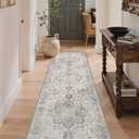 GENIMO 2'6''x6 Non Slip Runner for Hallway,Washable Kitchen Rug Brown Taupe