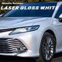2 x Lypumso Gloss Rainbow White Vinyl Wrap, Holographic Metallic Sparkle Wrapping Film Air Release Technology Auto Car Sticker Decal Film Sheet, Self Adhesive DIY Paint Replacement Wrap Roll 1ft x 5ft