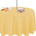 Fitable Round Table Cover Outdoor and Indoor Tablecloth - Washable Waterproof Wrinkle Free Table Cloth with Zipper and Umbrella Hole for Spring/Summer/Party/Picnic/BBQS/Patio Yellow 70R