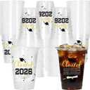 40 Pcs Graduation Cups 2026, 16oz Graduation Plastic Cups, Disposable Congrats Grad Cups, Class of 2026 Grad Party Cups for graduation Party Supplies Tableware Decorations (Black)