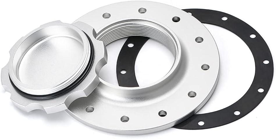 Billet Aluminum Easy Fill Fuel Cell Gas Cap With 12 Hole Cell Bung and Gasket Sliver (ilver)