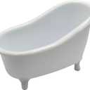 Bathtub Soap Dish Decor, Used As Bathroom Soap Dish Container, Makeup Accessories/Jewelry Organizer, Planter Pot, Doll& Hamster Shower Bathtub, for Candy, Small Toy, Kitchen Sponge Holder Box (Large)