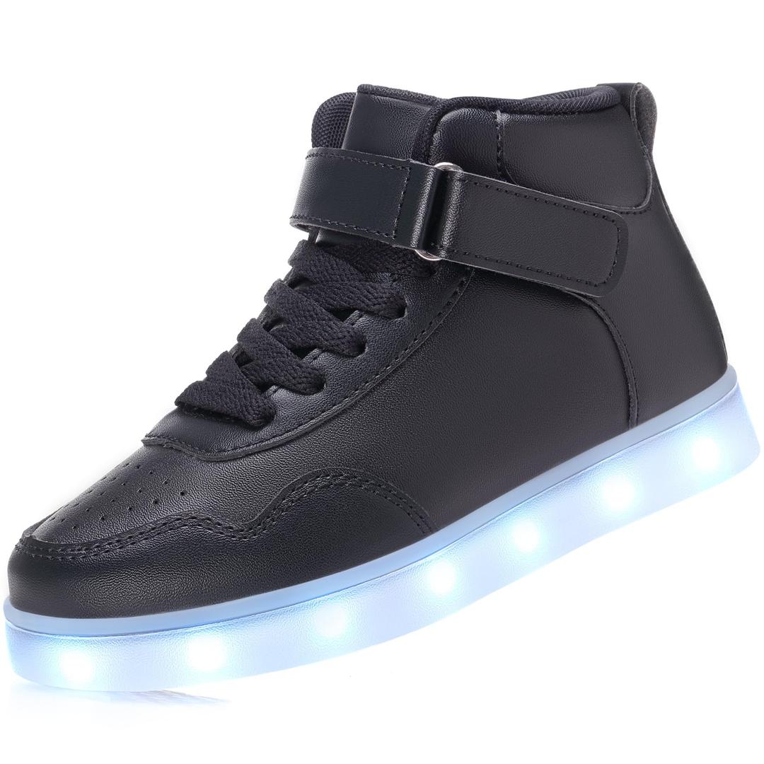 APTESOL Kids LED Light Up Shoes, USB Rechargeable High-Top Sneakers, Lightweight Breathable Cool Glowing Luminous Shoes for Christmas Party Halloween Back-to-School Gifts, Size 31