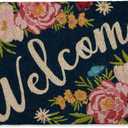 DII Natural Coir Doormat Outdoor Welcome Mat, 17x29, Roses