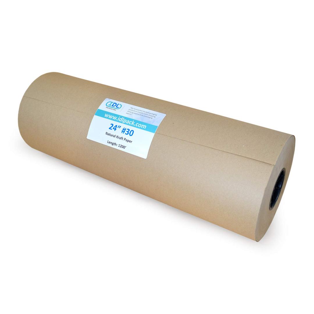 IDL Packaging Large Brown Kraft Paper Roll 24" x 1200 feet (14400 inches) Natural Kraft Wrapping Paper for Packing - Perfect Kraft Paper for Void Filling - Kraft Paper for Kids Art Projects