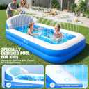 FizZeal Kiddies Pool,Inflatable Pool with Sprinkler,Inflatable Pools with Big Backrest for Toddlers,Rectangle Kids Pool Backyard,Kids Swimming Pool,Small Inflatable Pool, Outdoor Water Pool for Kids