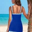 ANRABESS Swimsuits for Women One Piece Swim Dress Tummy Control Bathing Suit Full Coverage Wrap Skirt Tie Knot 2026 Swimwear (Blue, L)