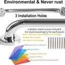 2 Pack 40 Inch Shower Grab Bar, iMomwee SUS304 Stainless Steel Bathroom Grab Bar Handle, Bathroom Shower Balance Bar,Safety Hand Rail Support,Handicap Elderly Senior Assist Bath Handle(1.25" Diameter)