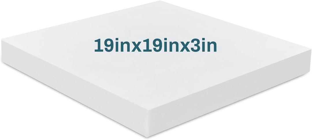 Frienda 1 Pack 3" x 19" x 19" Upholstery High Density Craft Foam Sheets Replacement Square Cut to Size Cushion Chair Padding, Suitable for Shipping, Packing, Cushion Foam, Mailing, Cosplay