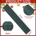 Gilprop 6 Pcs 72 x 13'' Tartan Plaid Bear Babyshower Table Runner Vintage Birthday Party Decoration for Baby Shower Theme Party Table Runner Dining Room Home Kitchen Decor (Green and Blue)