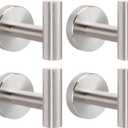 Livabber Bathroom Towel Hooks, 304 Stainless Steel Robe Shower Hooks Wall Mounted, Heavy Duty Towel Hangers for Bathroom Kitchen Bedroom (4 Pack, Brushed Nickel)