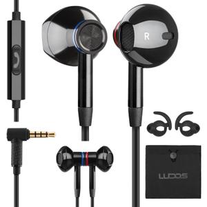 LUDOS NOVA Wired Earbuds in-Ear Headphones, Earphones with Microphone, 3.5mm Plug-in Ear Buds Calls Compatible with iPhone, Laptop, Computer, School Students, Kids, Women, Small Ears