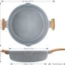 AIKENBBKK Ceramic Frying Pan with Lid, 14 Inch Saute Pan, Non Stick Frying Pans, 2-In-1 Large Cooking Pan, Nonstick Skillet, Compatible with All Stoves, PTFE & PFOA Free, Blue