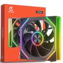 FB120-Black 120mm Case Fan Reverse Blade, Wireless Splicing/Daisy-Chain Design, Infinity Mirror 16.8M Colors ARGB PC Fan with PWM Speed Control, High Airflow, Quiet Cooling for Gaming PC Build