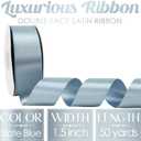MEEDEE Slate Blue Satin Ribbon - 1-1/2 inch Double Faced, 50 Yards for Christmas Tree, Weddings, Flower Bouquets