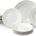 Villeroy & Boch Manoir Collection 18-Piece Dinnerware Set, Plates & Bowls, Premium Porcelain, Made in Germany, Dishwasher & Microwave Safe, Rich, Creamy White