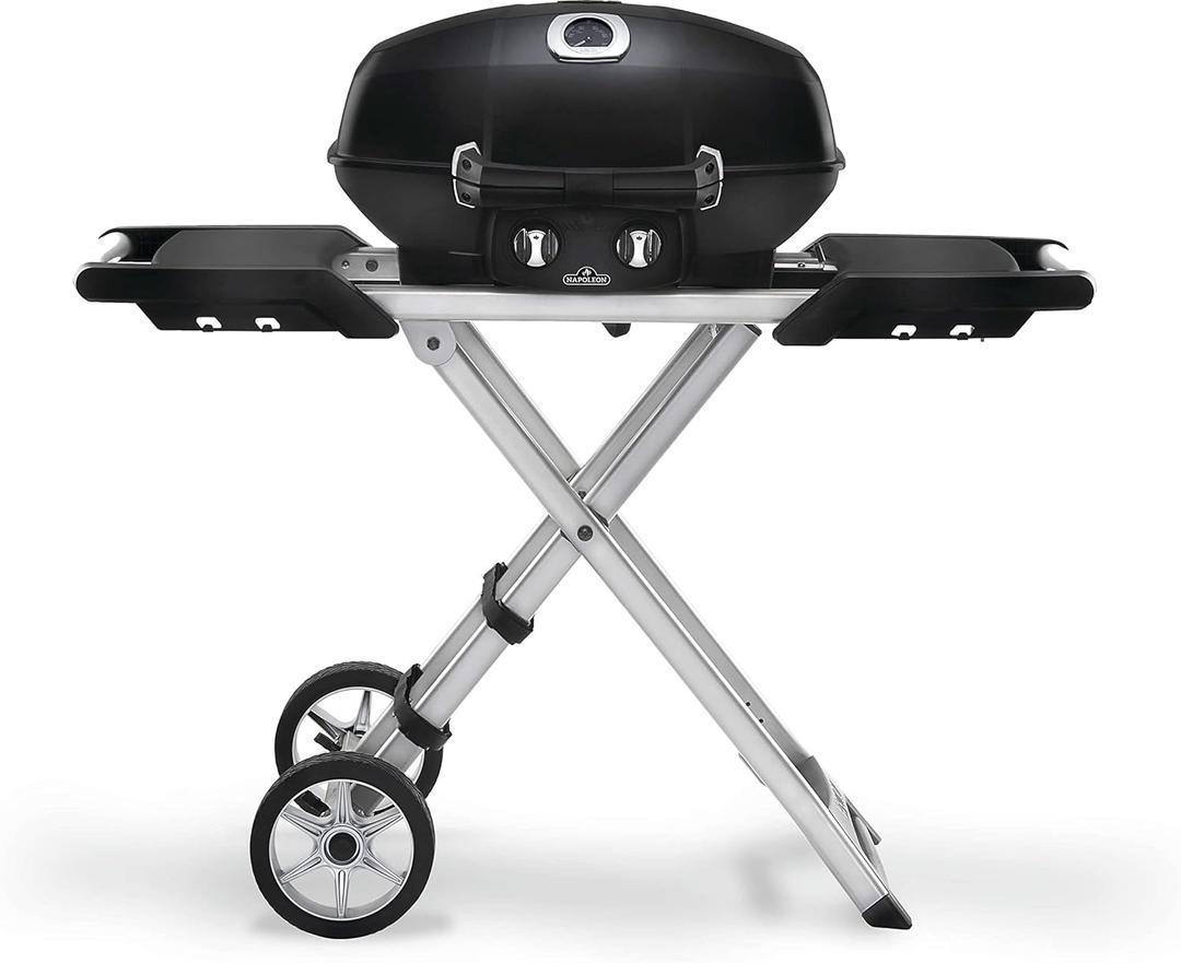 Napoleon - TravelQ PRO285X Portable Propane Gas Grill with Scissor Cart, Black, 2 Burners, For Tailgating, Camping, And Small Outdoor Spaces (TravelQ PRO285X Black)