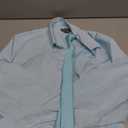 Van Heusen Boys' Long Sleeve Collared Button-down Dress Shirt and Tie Set (Blue, XL)