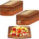 Kigley 20 Pcs Acacia Wood Cutting Boards Bulk for Laser Engraving Wooden Dinner Plates with Groove Chopping Charcuterie Board Carving Tray for Housewarming Party Gifts (10 x 12 Inch)