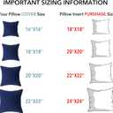 Oubonun 20 x 20 Throw Pillow Inserts (Set of 2) with 100% Cotton Cover - 20 Inch Square Interior Decorative Sofa Pillow Insert Pair - White Couch Pillow