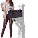 Step2 Atherton Mail Post, Mailbox Not Included, Weather Resistant, Large Outdoor Mailbox Post, Made of Durable Plastic, Easy to Install, Classic White
