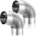 4 Inch 90 Degree Galvanized Dryer Elbow Vent Tube Connector Dryer Vent Elbow Connector Dryer for 4" HVAC Duct Ducting Pipe Hose Ductwork (2 Pcs)