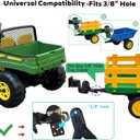 Trailer Hitch Adapter for Kids Ride On Toys,Flexible Turning,Fit Any 3/8'' Hole for Power Wheels,for Peg Perego John Deere Trailer,Connects Kids Ride On Toys to Trailers,Easy Install and remove