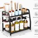 Hair Tools Organizer - Hair Dryer Holder for Vanity, 4-in-1 Metal Bathroom Counter Organizer, 2-Tier Large Bathroom Storage for Blow Dryer, Curling Iron, Accessories, Makeup, Hair Styling Tool