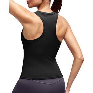 Alaroo Workout Tops for Women Sleeveless Racerback Tank Tops (Black, XL)