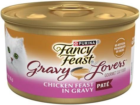 Purina Fancy Feast Gravy Lovers Chicken Feast Pate in Wet Cat Food Gravy - (Pack of Only22) 3 oz. Cans