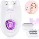 Epilator for Women, 2-in-1 Facial Epilator for Women, Dual Speed Hair Remover with LED Light, USB Rechargeable Electric Lady Shaver, Bikini Trimmer Razor for Underarms Legs Arms
