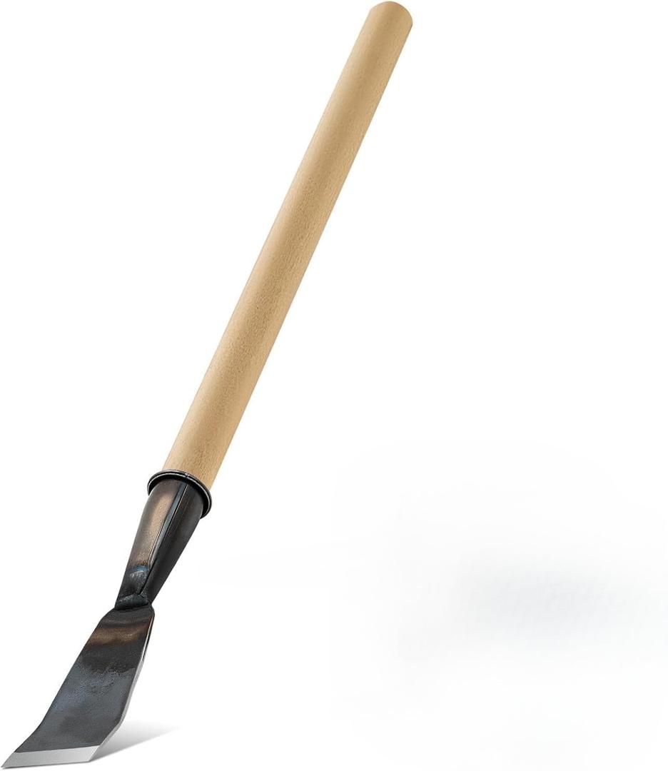 26.5 Inch Bark Spud Debarking Tool Long Steel Curved Blade Log Peeler Tools with Comfortable Wooden Handle, Bark Removal Stripping Tool for Logs Without Damaging Wood